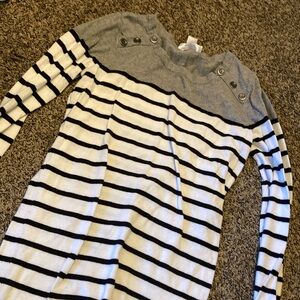 Gray/Black/White Long Sleeve Motherhood Maternity